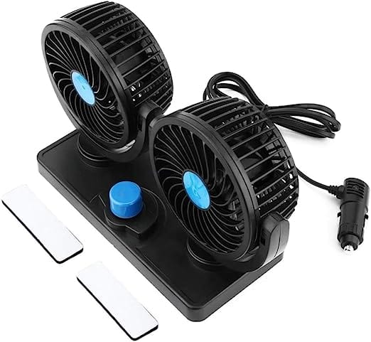 مروحة تبريد للسيارة قابلة للدوران 360 درجة 12 فولت/24 فولت مع سرعتين